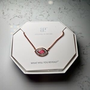 Bomb Party The Seraphina Necklace in Pink Ice Crystal/Rose Gold